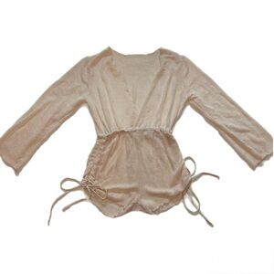 Cream Long Sleeve Knit Top